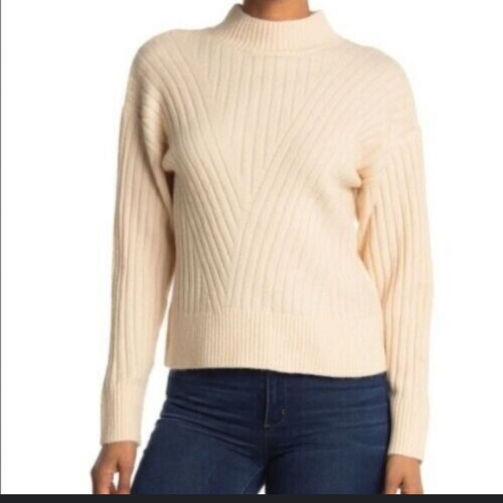 Sophie‎ Rue  by Anthropologie women mock neck ribbed pullover Size M